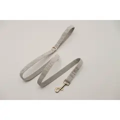 PETIZOOS - Correa tela terciopelo talla L, color gris