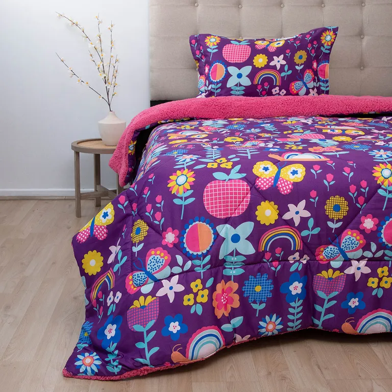 DORAL Plumón Sherpa Kids Flor 1.5 plazas Senses Multicolor