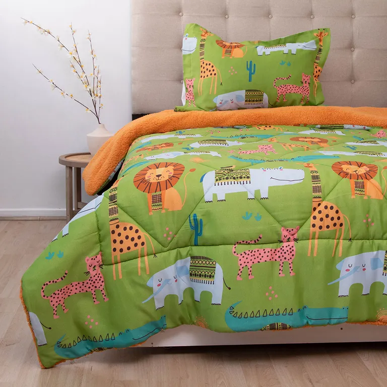 DORAL Plumón Sherpa Kids Animal 1.5 plazas Senses Multicolor