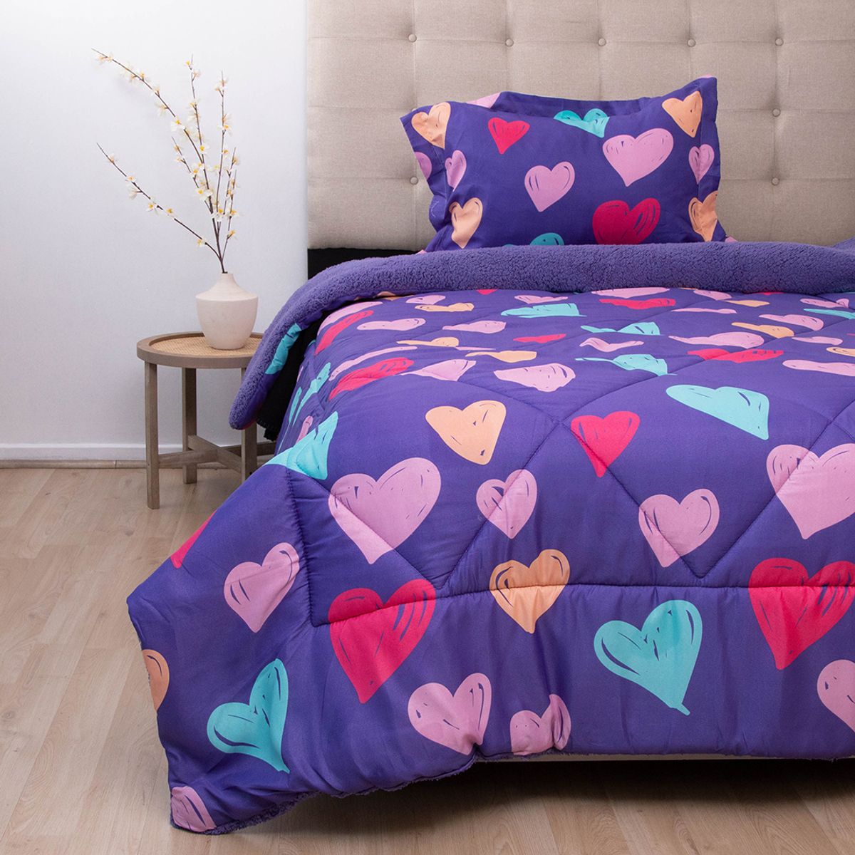 DORAL - Plumón Sherpa Kids Corazón 1.5 plazas Senses Multicolor 