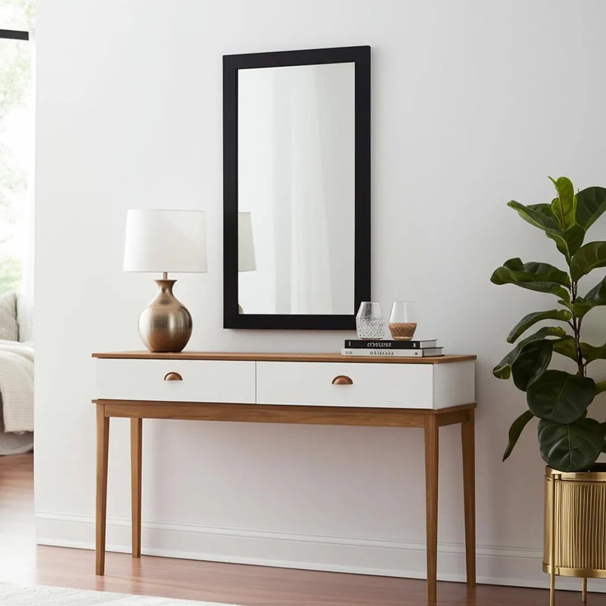 DORAL - Espejo Decorativo Forma Rectangular 55x120 cm Negro Pared