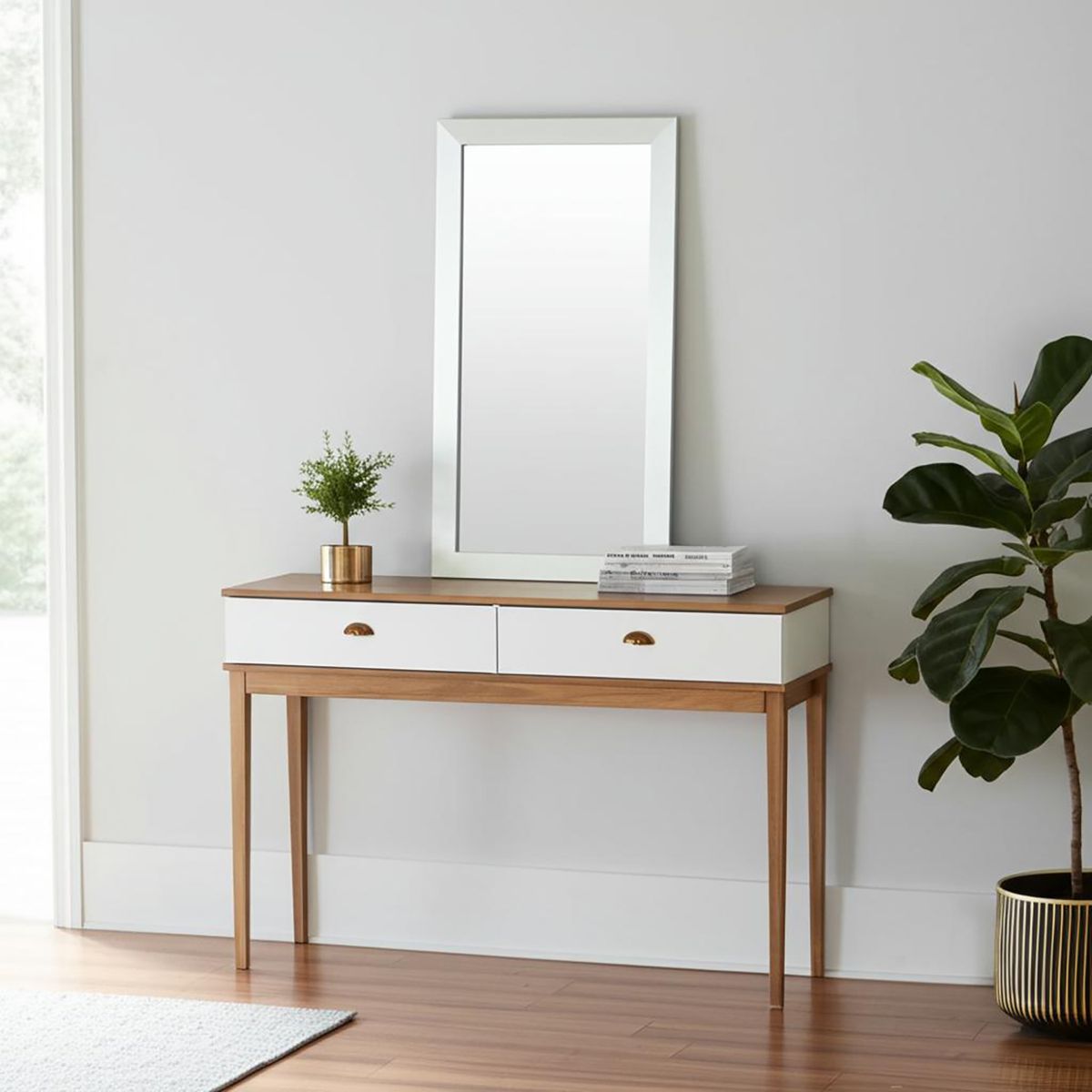 DORAL - Espejo Decorativo Forma Rectangular 55x120 cm Plateado Pared