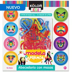 KOLOR - Set 26 Letras y 8 Potes de Masa