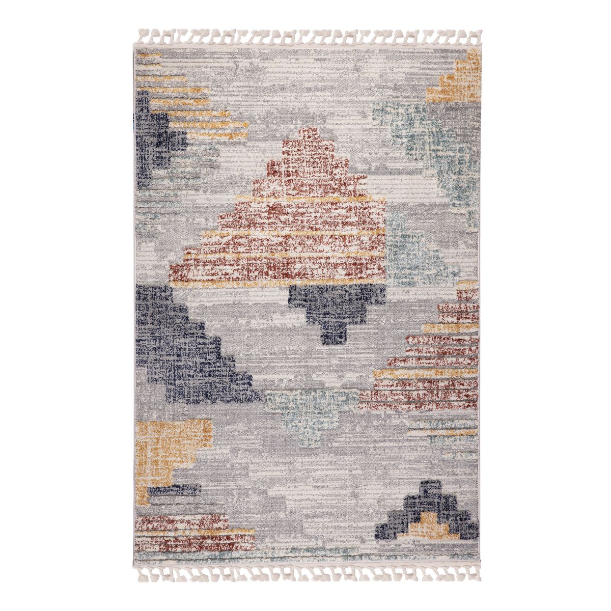 DIB - Alfombra Marruecos 80x120 cm Poliéster Blanco/ Gris