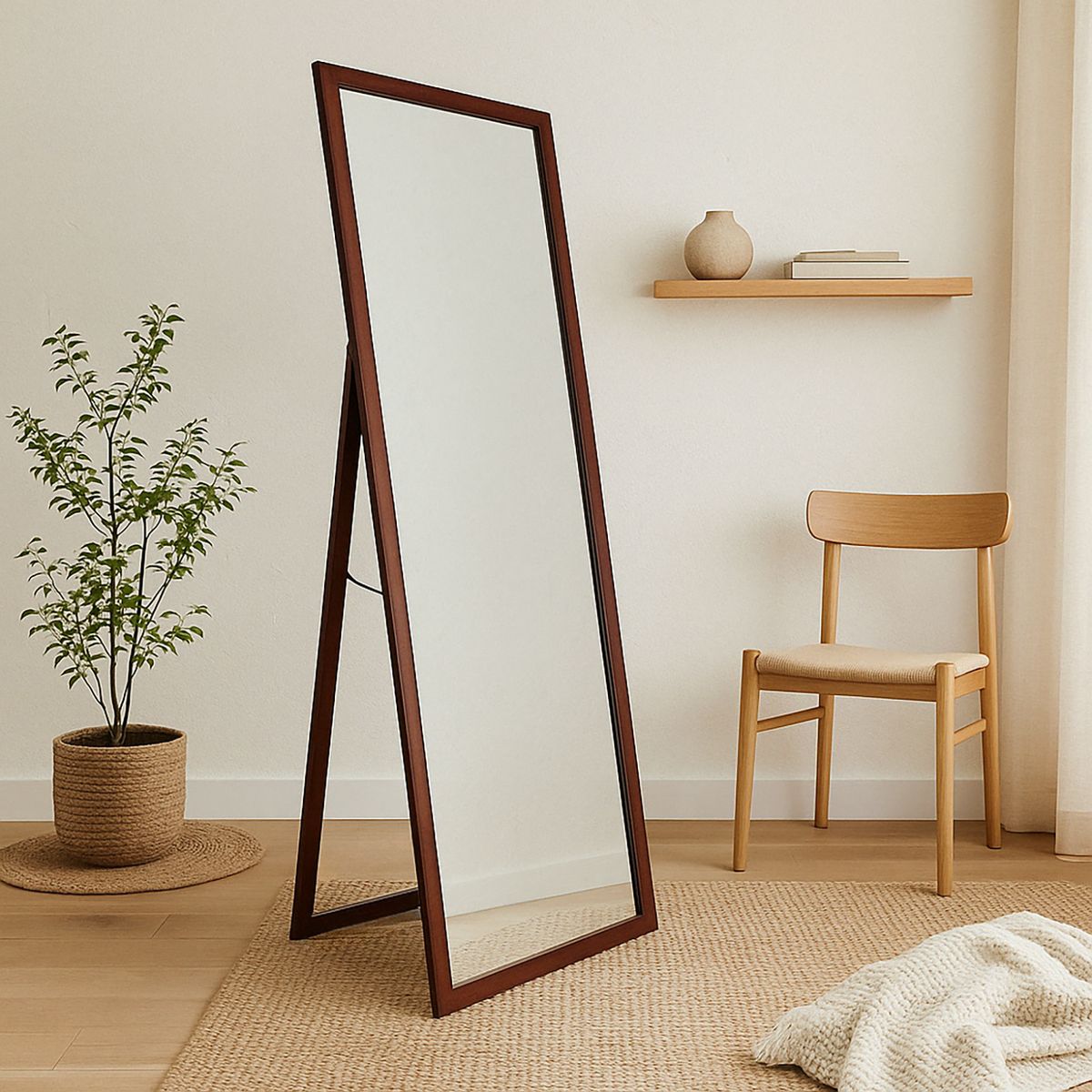 DORAL - Espejo Pedestal Decorativo Rectangular 46x156 cm Rojizo