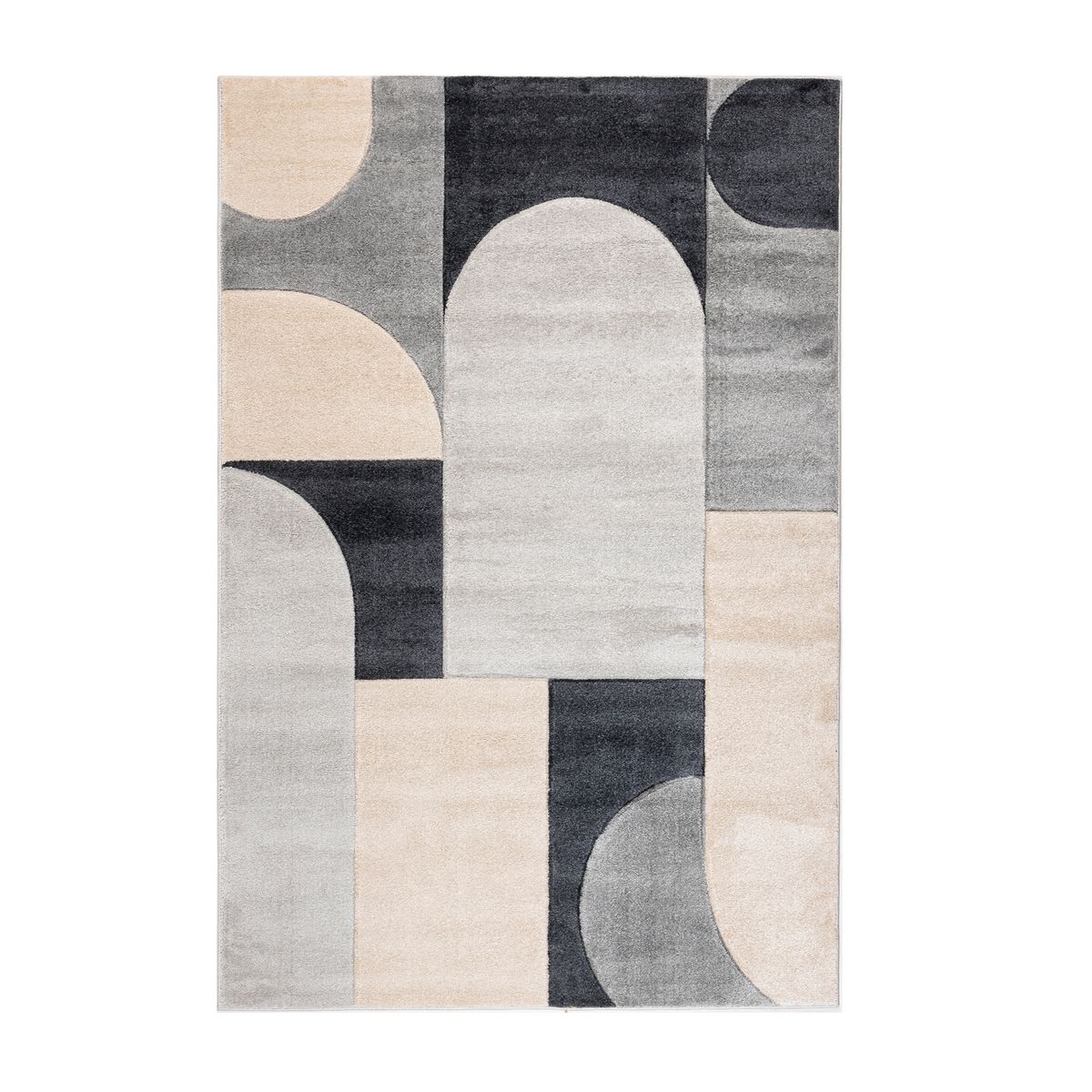 DIB - Alfombra Oporto 133x190 cm Poliéster Crema/gris