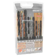 ALPEN - Set Brocas Combiset Tm9 9Pzas Madera-Metal-Concreto