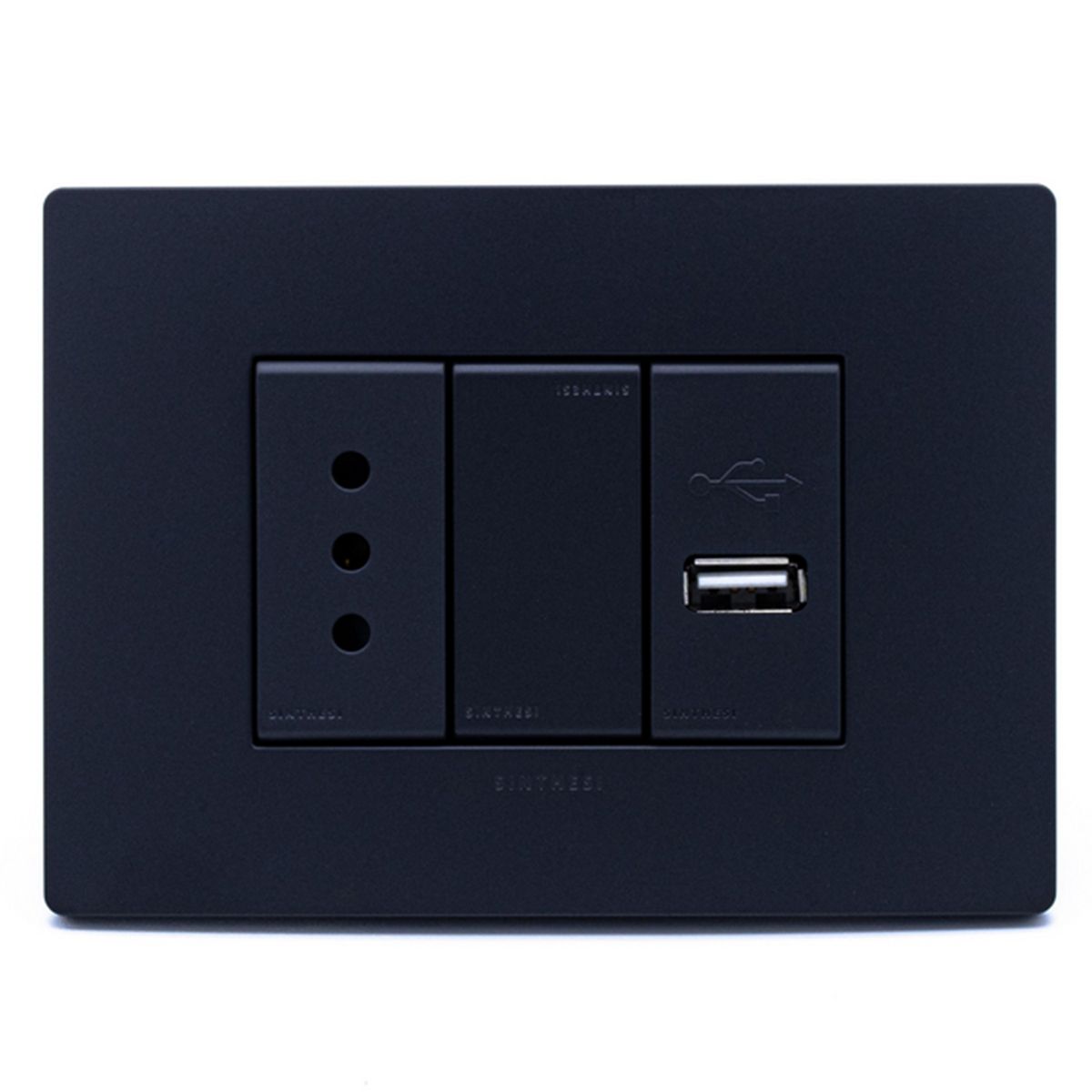 SINTHESI - Enchufe 10A + USB armado S33 noir