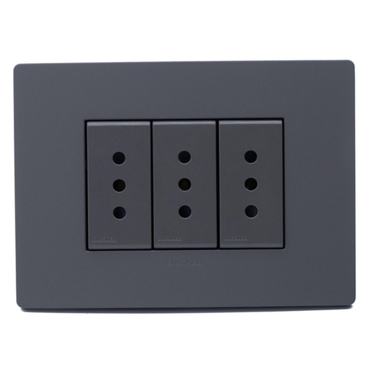 SINTHESI - Enchufe triplex 10A armado S32 grey