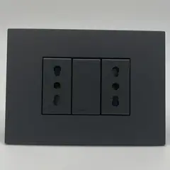 SINTHESI - Enchufe duplex 10/16A armado S44 carbon