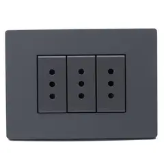 SINTHESI - Enchufe triple 10A armado S32 grey