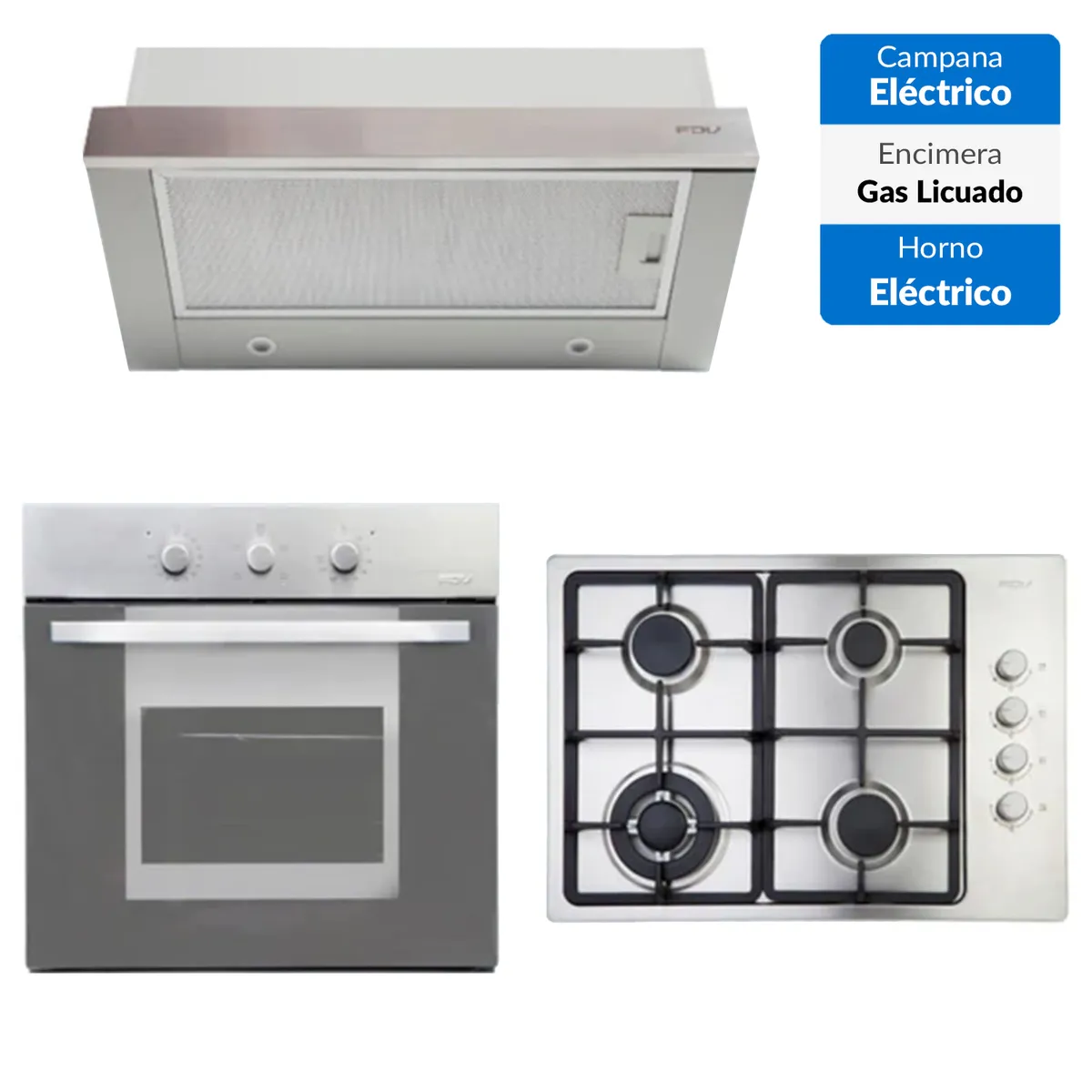 FDV - Kit Campana + Encimera 4T NAT + Horno