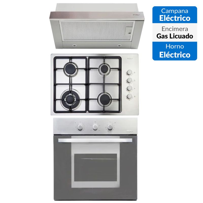 FDV - Kit Campana + Encimera 4T NAT + Horno