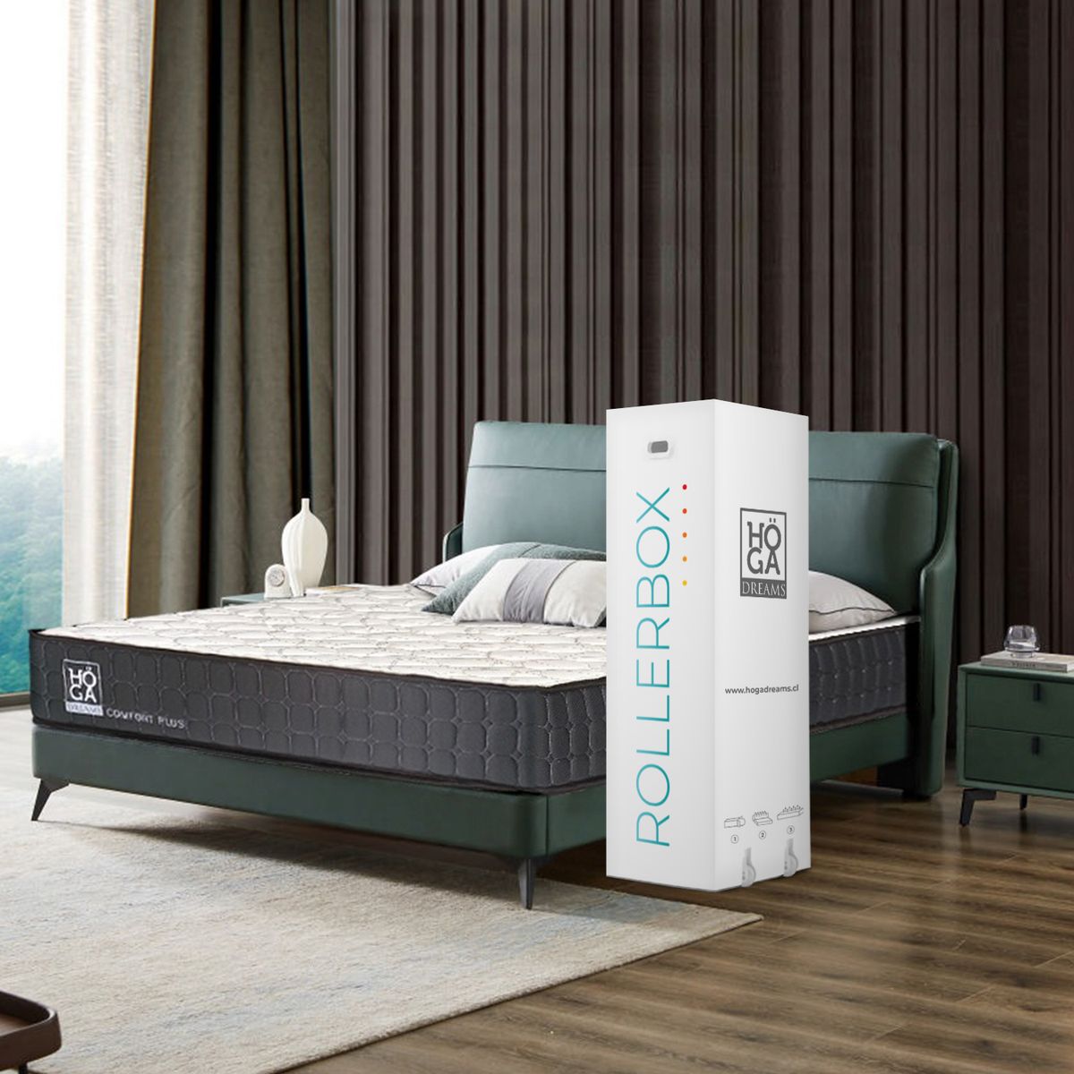 HOGADREAMS - Colchón Comprimido Comfort Plus Resorte Pocket King