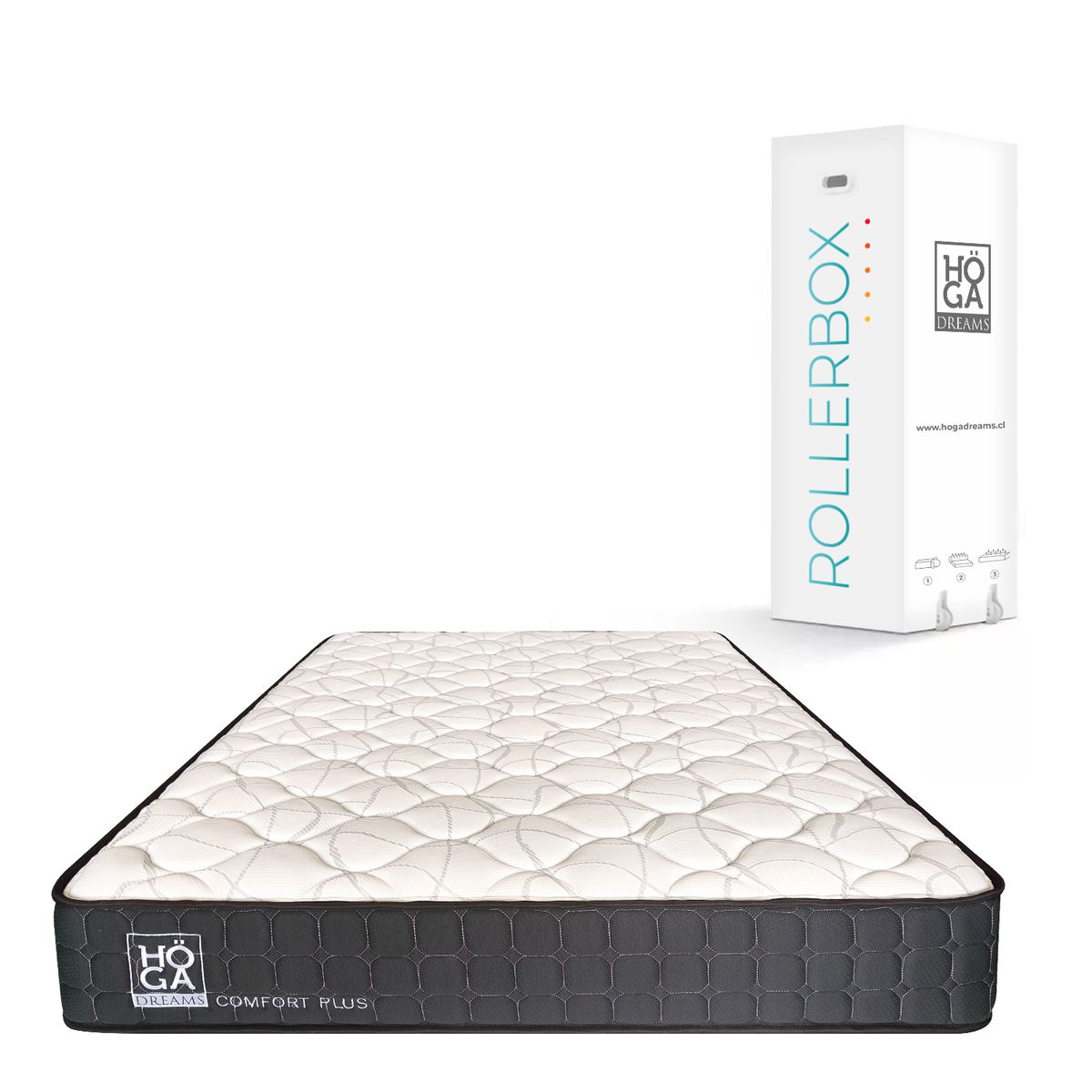 HOGADREAMS - Colchón Comprimido Comfort Plus Resorte Pocket 1 plaza