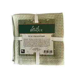 JUST HOME COLLECTION - Set de Toallas El Bosque 300 gr Algodón 30x30 cm Multicolor
