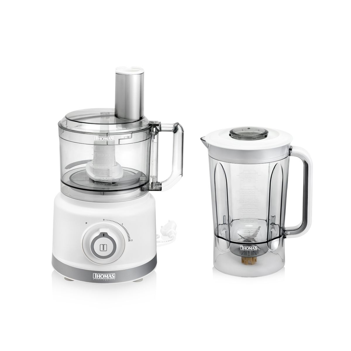 THOMAS - Licuadora y Procesadora de Alimentos 1.5 Litros Blanco TH-9170B