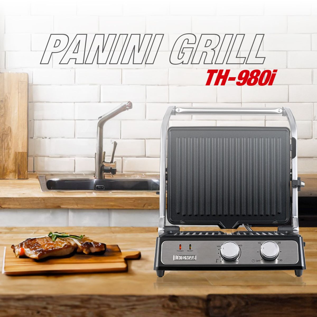 THOMAS - Panini Grill 2 en 1 2000 W TH-980I