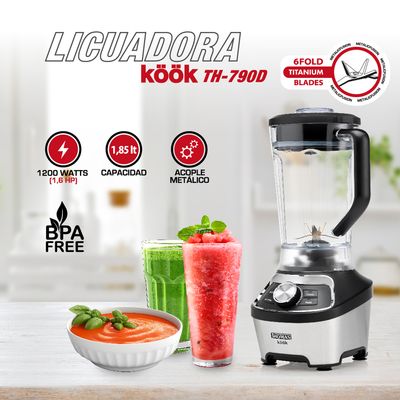 Imagen 2 del producto Licuadora KooK Pro 1.85 Litros Negro-Gris TH-790D