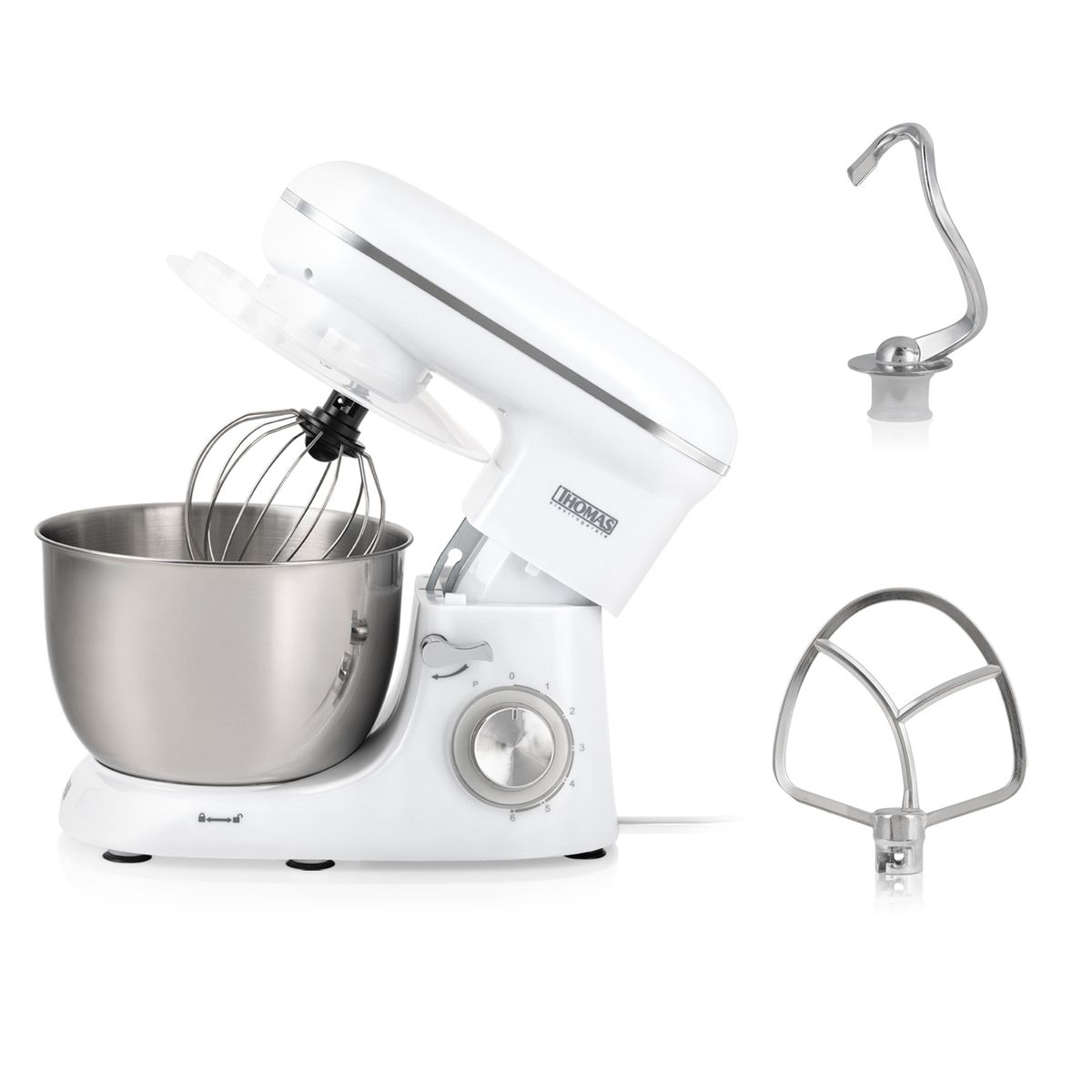 THOMAS - Batidora de Pedestal 4 l 1300 W Blanco TH-911B