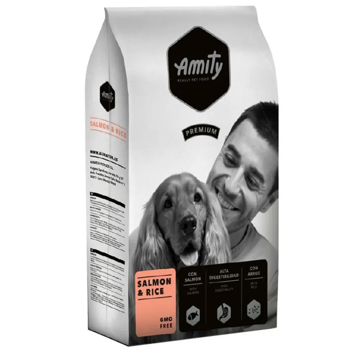 AMITY - Alimento premium para Perro Adulto Salmón y arroz 15 kg