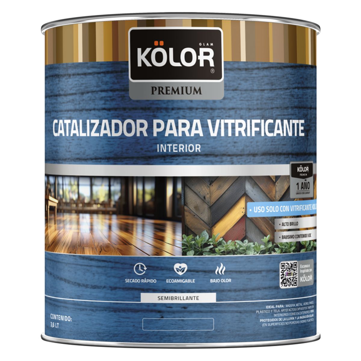 KOLOR - Catalizador para Vitrificante de Pisos Eco Semibrillante 0.25 l Incoloro