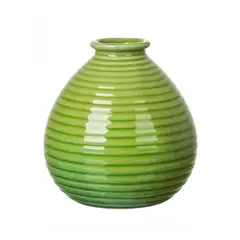 SOHOGAR - Jarrón Cerámica Esmaltado Color Verde 12,5x13 cm