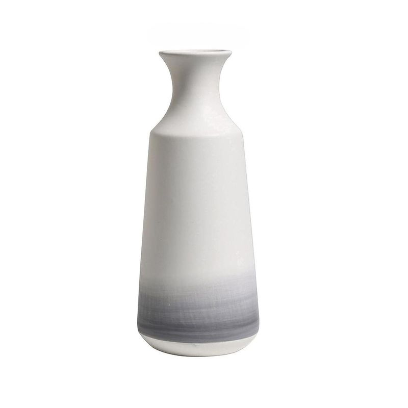 SOHOGAR - Jarrón De Cerámica In Fader Grey 12x30,5 cm Blanco-Gris