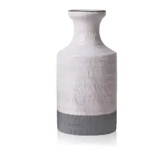 SOHOGAR - Jarrón Cerámica Bicolor DE Gris/Blanco 10,5x20,6 cm