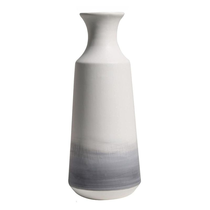 SOHOGAR - Jarrón De Cerámica In Fader Grey 10x25 cm Blanco-Gris