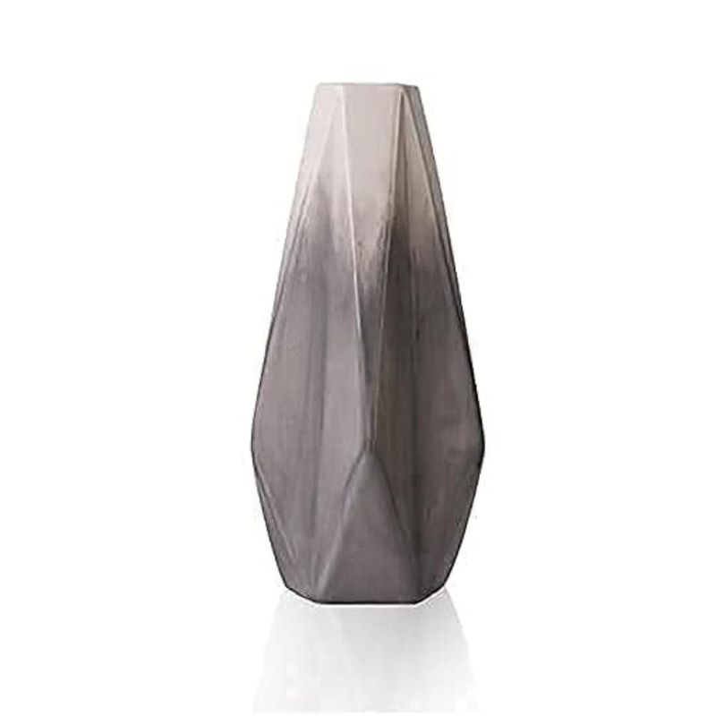 SOHOGAR - Jarron de Cerámica Geo Gris 10x9,4x21,8 cm