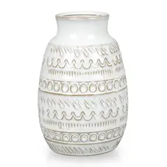 SOHOGAR - Jarrón De Cerámica Fambed White 11,6x11,1 cm