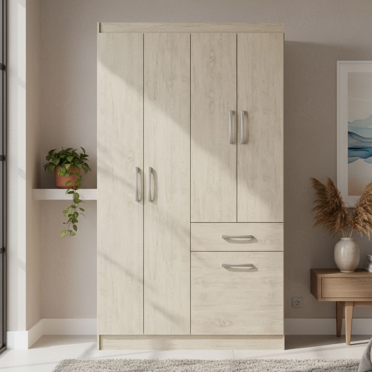 ALTAVISION - Closet 4 Puerta(s) 1 Cajón(es) 1 Repisa(s) 93x177x39 cm Arena