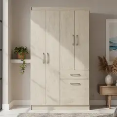 ALTAVISION - Closet 4 Puerta(s) 1 Cajón(es) 1 Repisa(s) 93x177x39 cm Arena