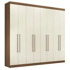 ALTAVISION - Closet 8 Puerta(s) 4 Cajón(es) 10 Repisa(s) 238.8x217.6x46.3 cm Café Blanco crema