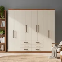 Closet 8 Puerta(s) 6 Cajón(es) 12 Repisa(s) 238.8x217.6x46.3 cm Café Blanco crema