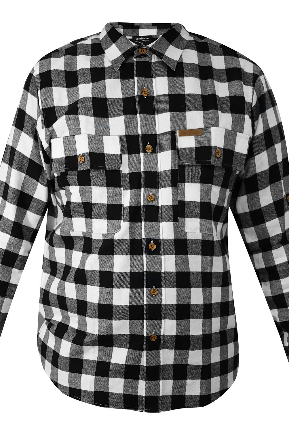 UBERMANN - Camisa alerce negro/blanco talla L