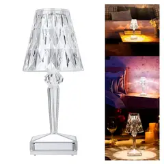 HB - Lámpara Led Mesa Inalámbrica Diamante Transparente 3.5 W 8.6x26 cm