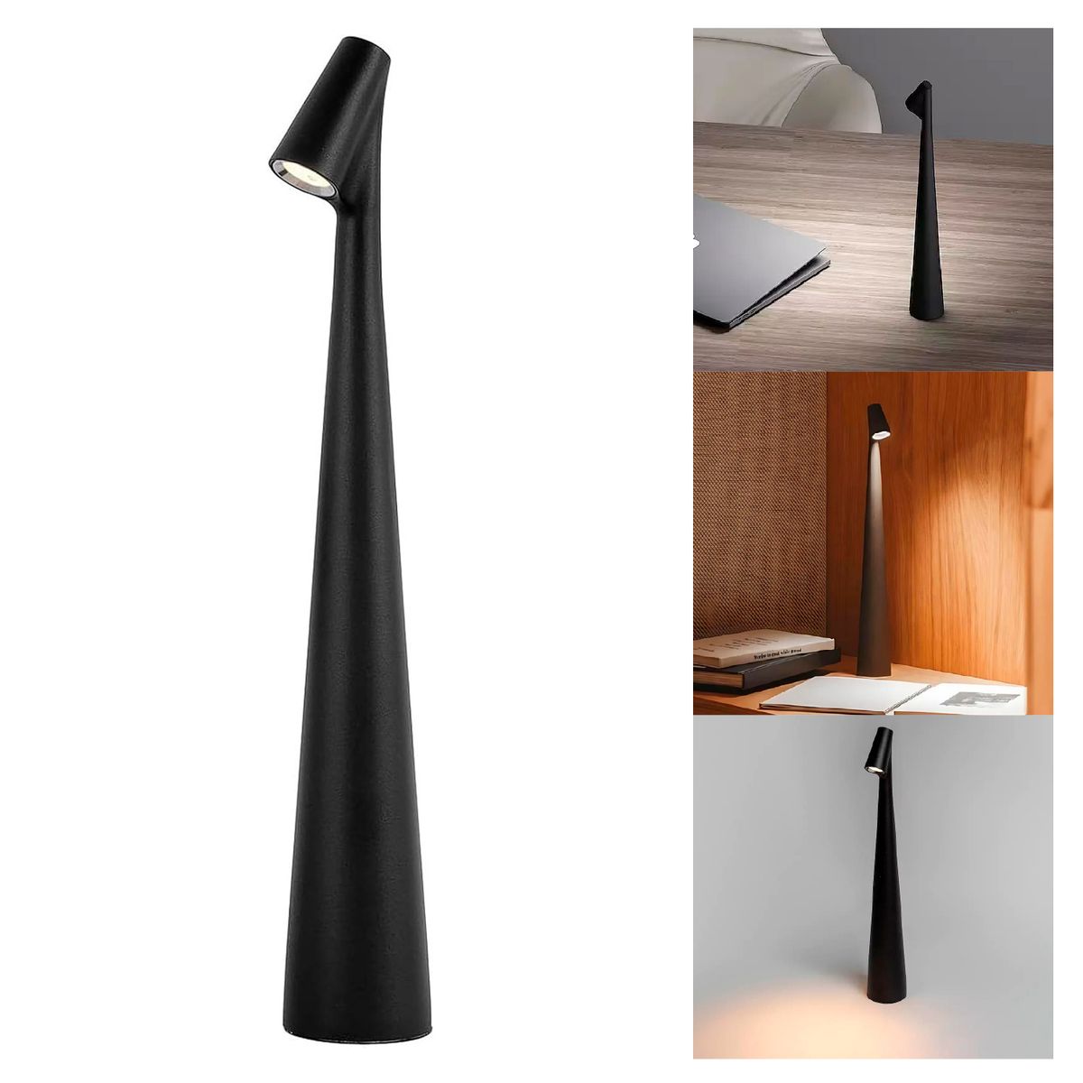 HB - Lámpara Led Mesa Art Deco Negro 5x34.5 cm