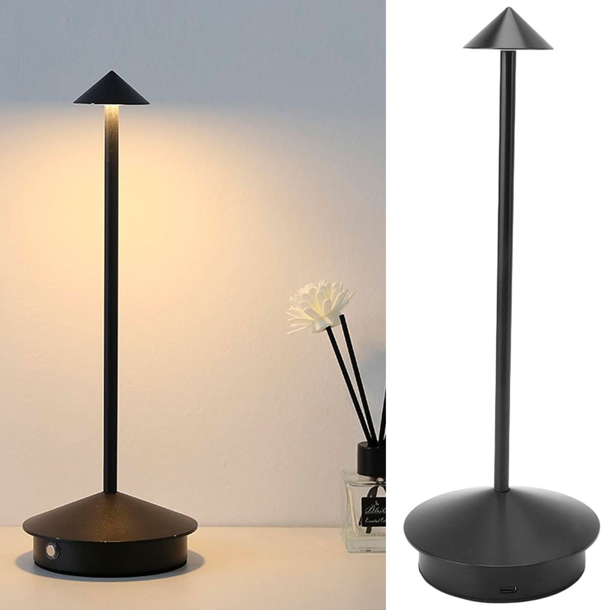 HB - Lámpara Led Mesa Nórdica Negro 10x30 cm