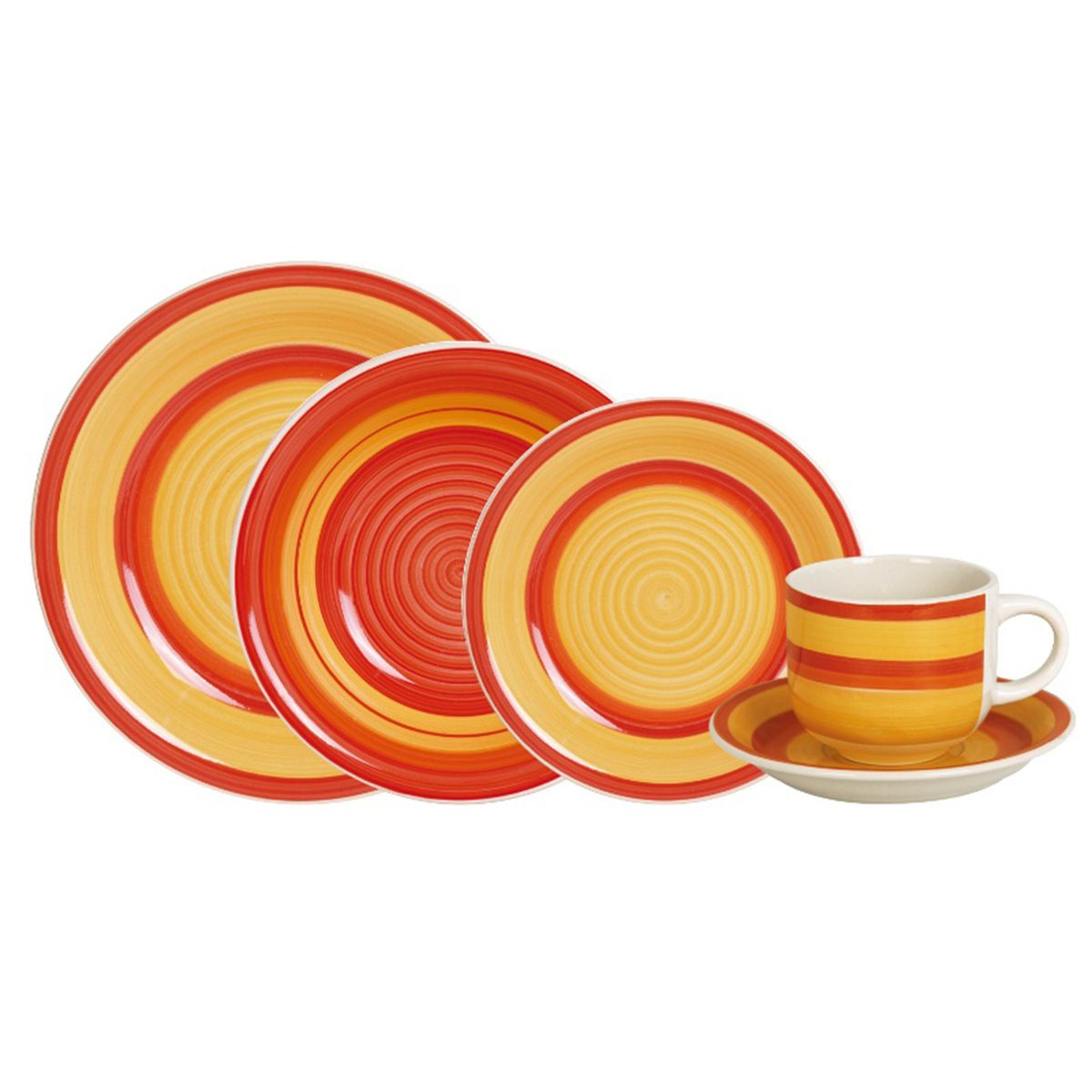 HALLEN - Juego de vajilla 30 Piezas Cerámica Multicolor