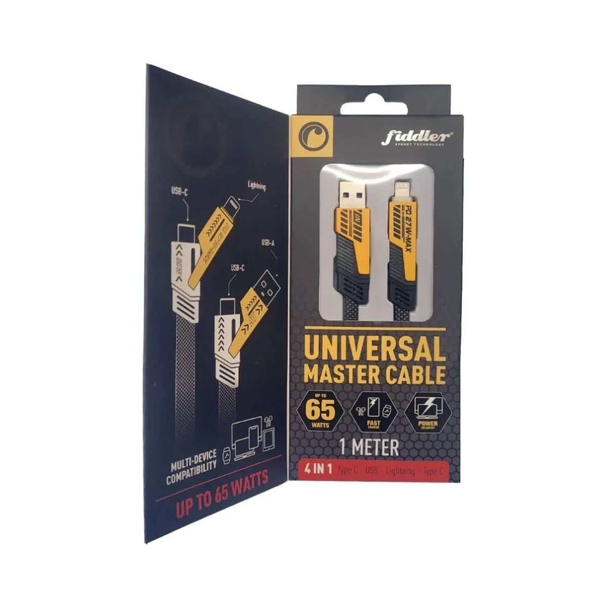 FIDLER - Cable Universal 4 En 1 Carga Rápida Metro Pd