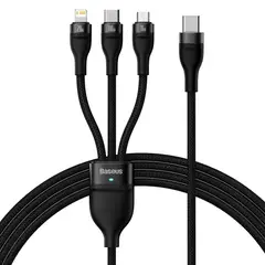 undefined - Cable 3 en 1 Type-C a Micro USB + Lightning + USB-C PD 100W 1.5m Negro