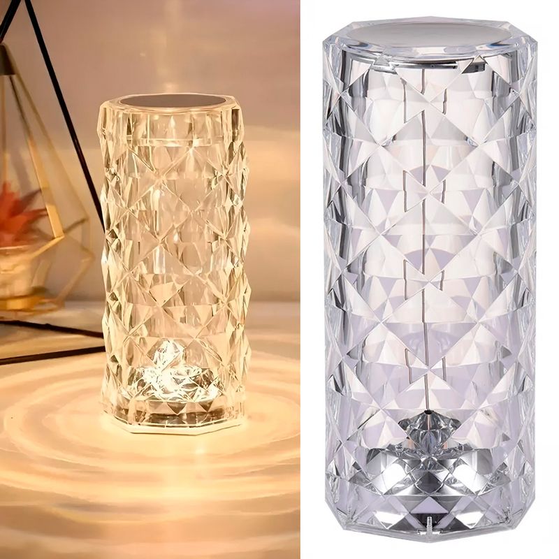 HB - Lámpara led Mesa Cilindro Incoloro/Transparente 8.4x21 cm