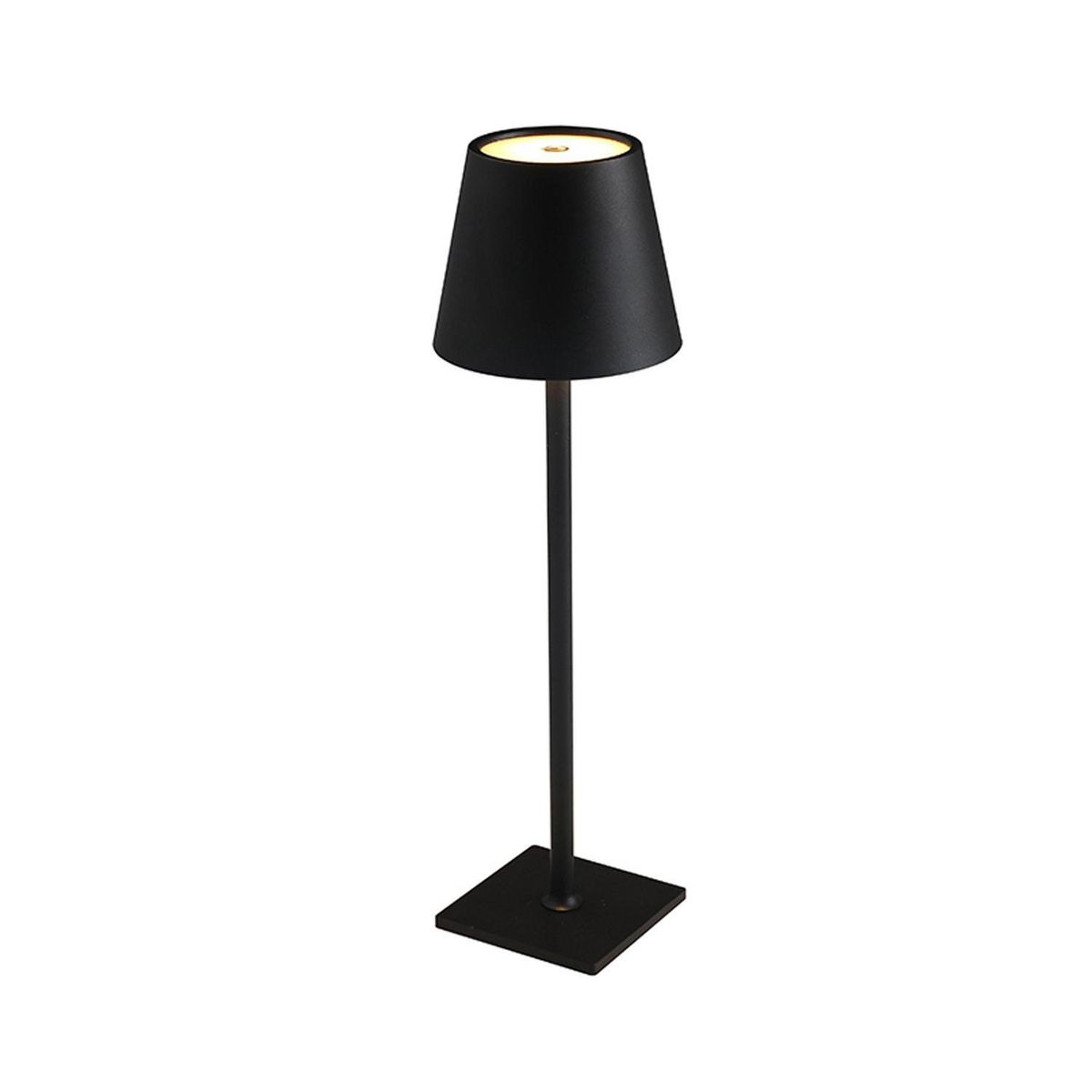 HB - Lámpara Led Mesa Inalámbrica Táctil Negro 11x37.5 cm
