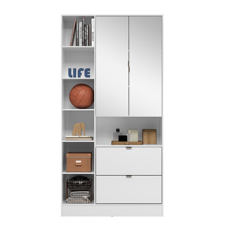 RODLER - Armario Multiuso 2 Puerta(s) 2 Cajón(es) 9 Repisa(s) 92.4x182x39 cm Blanco