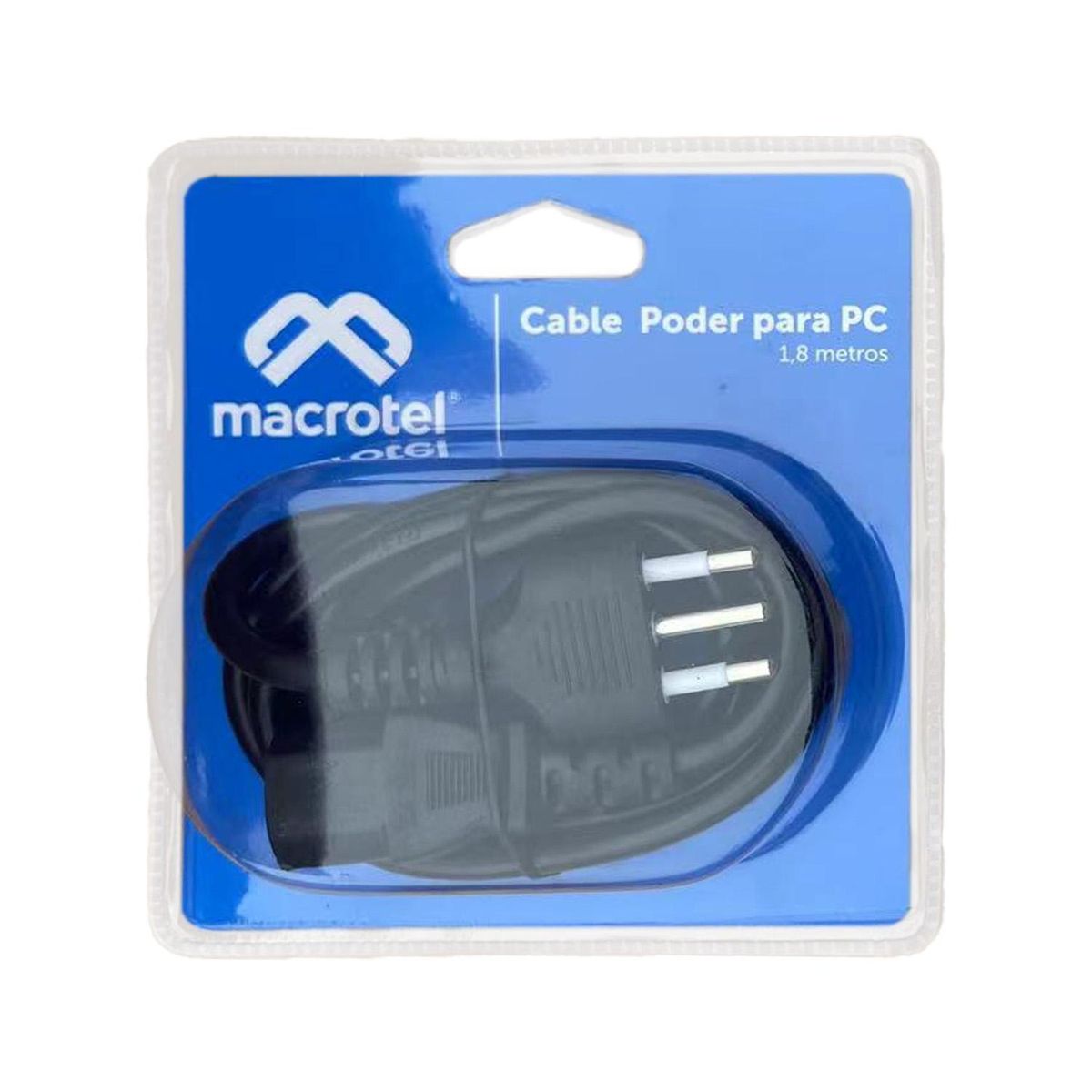 MACROTEL - Cable de Poder para PC 1,8 m Negro