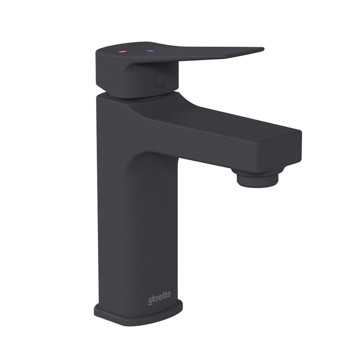 STRETTO - Monomando Lavamanos Antigota Fidenza Negro Mate