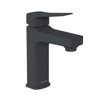 STRETTO - Monomando Lavamanos Antigota Fidenza Negro Mate