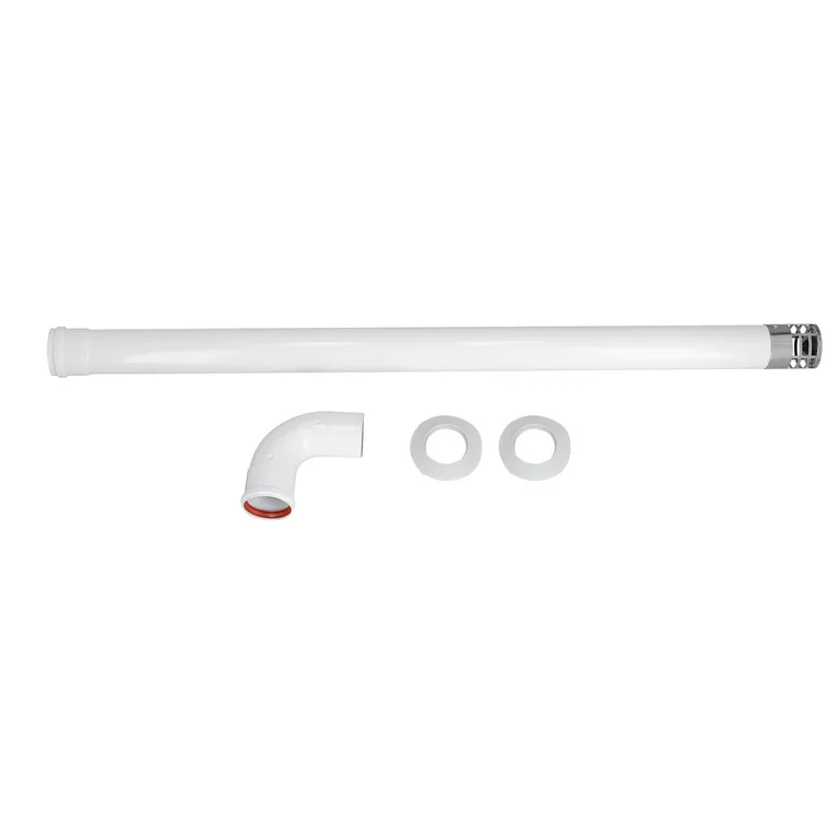 Kit Ductos Calefón Tiro Forzado 60 Mm Codo 90° Embellecedor Muro